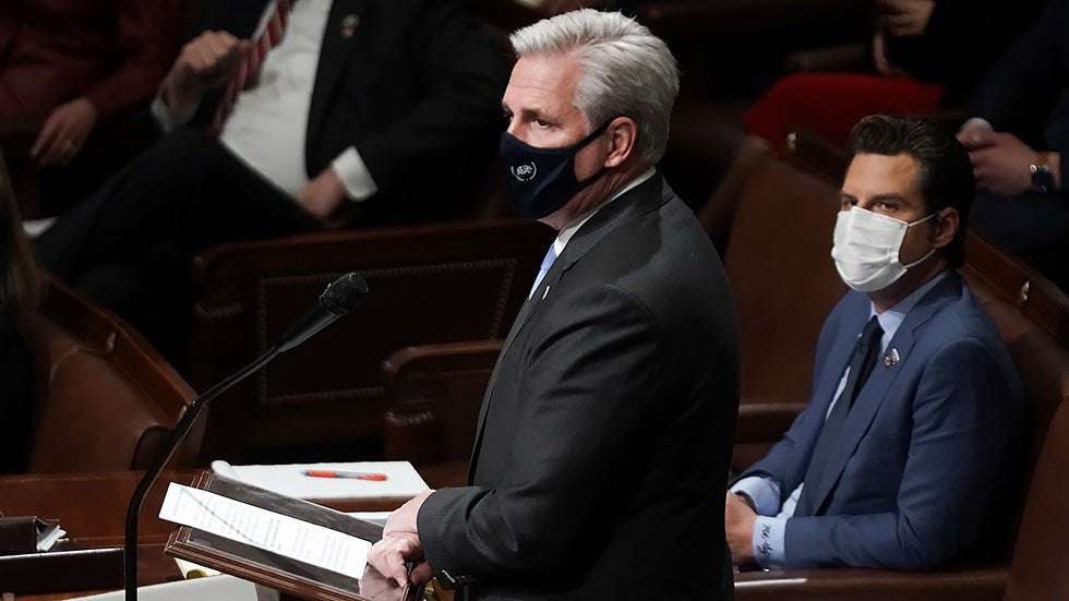 image for House GOP leader tells members to quit spreading lies on riot, antifa