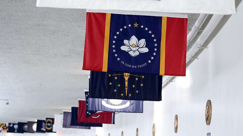image for Mississippi hoists new state flag without Confederate emblem for first time