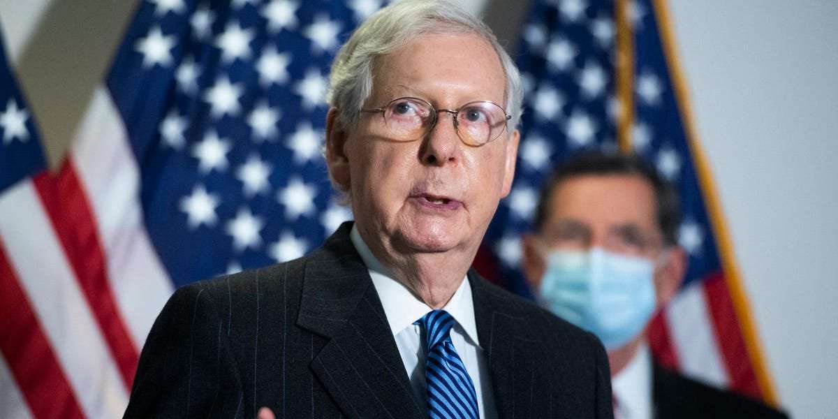 image for Mitch McConnell is telling GOP senators their decision on a Trump impeachment trial conviction is a 'vote of conscience'