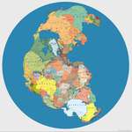 image for Map of Pangea with today’s borders