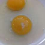 image for My raw egg has the number 5 on its yolk