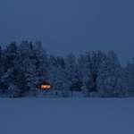 image for This cabin in the heart of winter and edge of night.