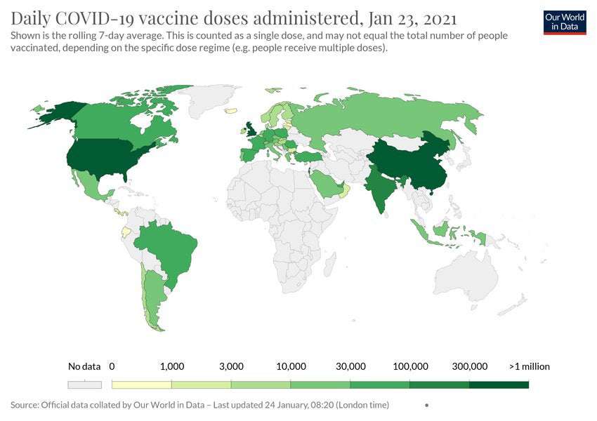 image for Daily COVID-19 vaccine doses administered