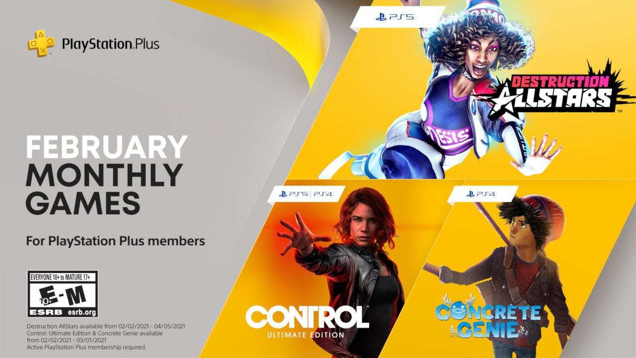 image for Destruction AllStars, Control: Ultimate Edition and Concrete Genie are your PlayStation Plus games for February