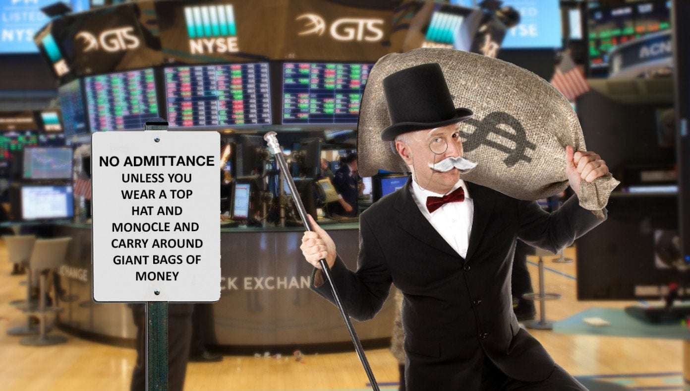 image for New SEC Rule: Wall Street Will Now Only Allow Traders Who Wear A Top Hat And Monocle And Carry Around Giant Bags Of Money