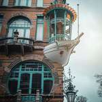 image for This Art Nouveau building known as the "Het Bootje" ("Little Boat") in Antwerp, Belgium