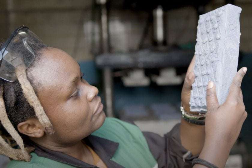 image for Kenyan woman finds a way to recycle plastic waste into bricks that are stronger than concrete
