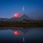 image for Daniel Kordan Accidentally Photographed A Meteor While Capturing An Erupting Volcano.