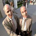 image for In the Truman Show (1998), the identical twins are played by Ron and Don Taylor, two police officers who were working on the set as security guards. Director Peter Weir saw how friendly they were with the film's cast and crew, so he hired them as actors.