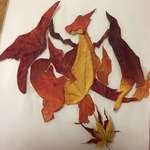 image for Charizard made from autumn leaves [x-post /r/pokemon]