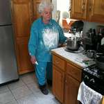 image for Here is my favorite picture of my grandma. She was having a hard time with the mixer.
