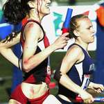 image for Stanford student Alicia Follmer was trampled during a race. She got up to finish in 3rd place