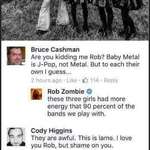 image for Rob Zombie taking on anyone who wants to gatekeep metal.
