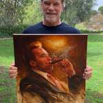 image for Arnold helped inspire me to become an artist many years ago. Here he is now with my portrait of him