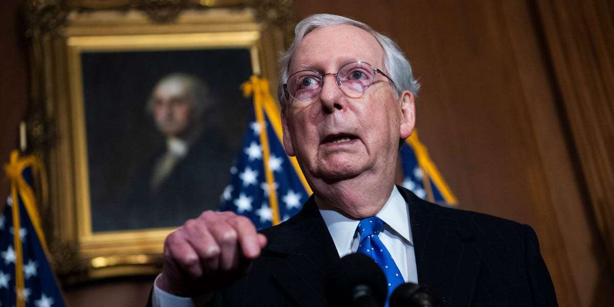 image for Mitch McConnell told CEOs to 'stay out of politics' over the Georgia voting law, despite being one of the biggest recipients of corporate cash in Congress