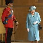 image for Prince Philip pranking The Queen by dressing as a Palace Guard.