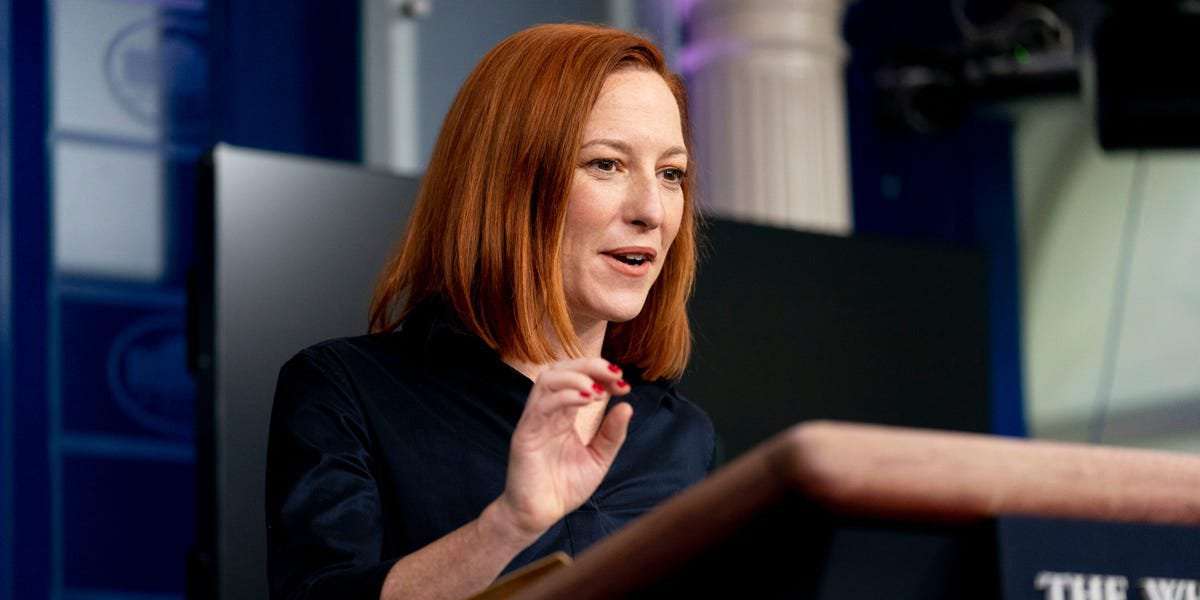 image for Psaki says Biden 'does not spend his time tweeting conspiracy theories' after a GOP senator criticized the president's social-media use