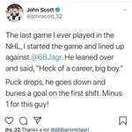 image for John Scott remembering his last NHL game