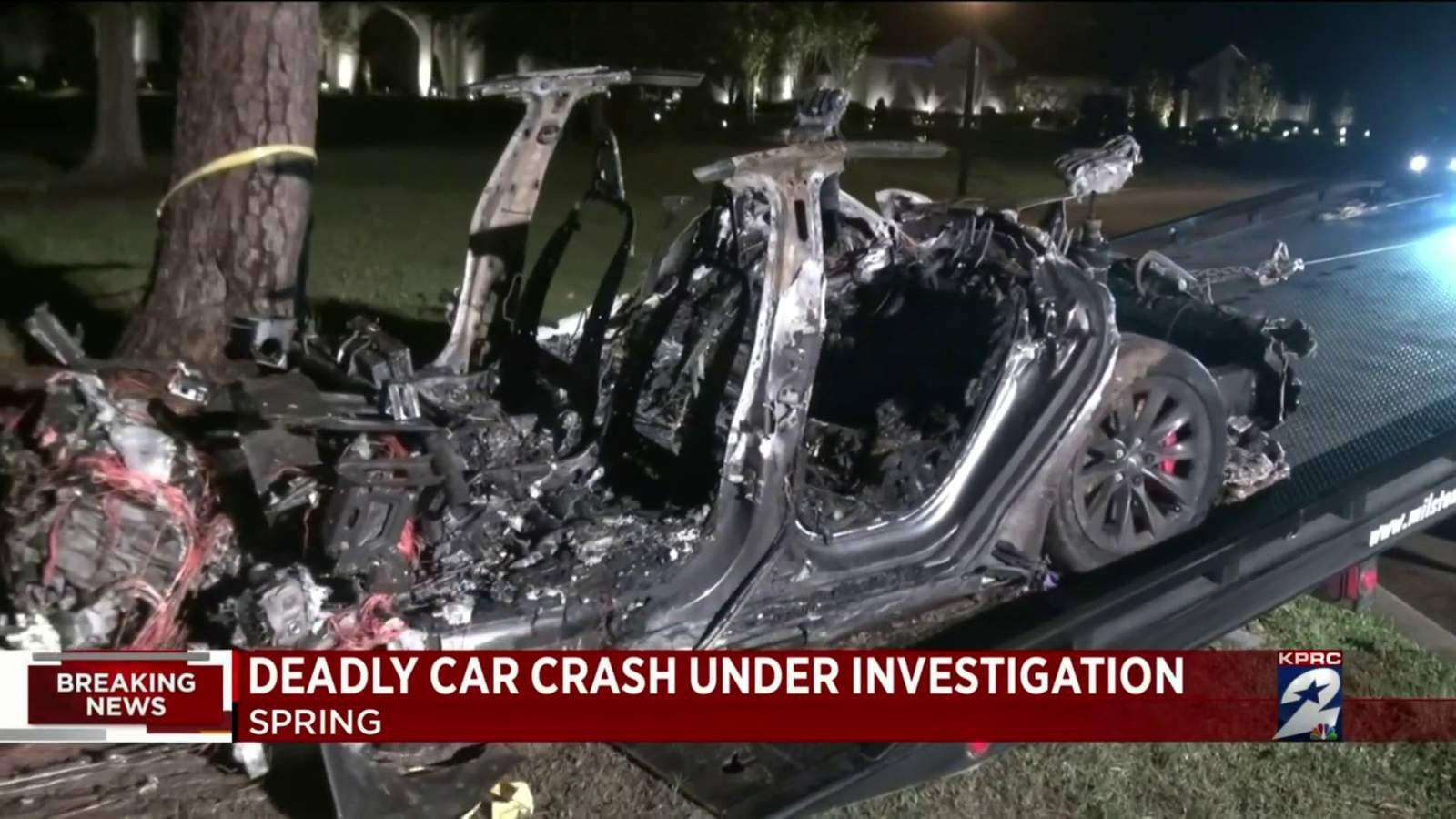 image for ‘No one was driving the car’: 2 men dead after fiery Tesla crash in Spring, officials say