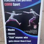 image for Sign posted outside a fencing academy!