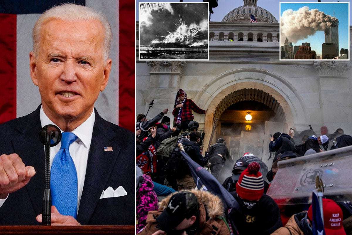 image for Biden ripped for calling Capitol riots ‘worst attack on our democracy since the Civil War’