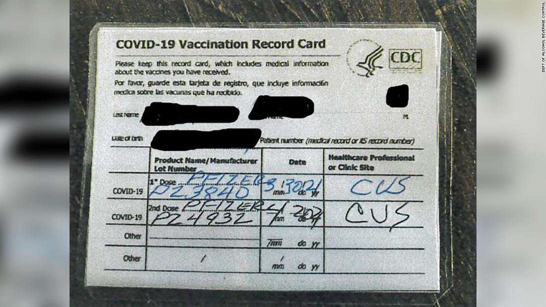 image for California bar owner charged with multiple felonies for allegedly selling fake Covid-19 vaccination cards, officials say