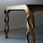 image for Wooden table with double helix legs