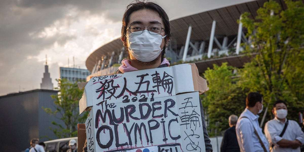 image for In Japan, where less than 1% of the population is fully vaccinated, protests to cancel or postpone Olympics intensify