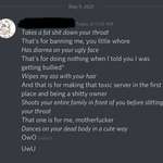 image for Banned someone from a Discord server for being an asshole. This is the dm I got afterwards from them. They blocked me afterwards. They are literally an adult man child.
