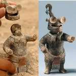 image for 1,500-year-old Ceramic Maya Figurine with Removable Helmet, from El Perú-Waka', Petén, Guatemala