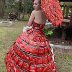 image for I made a prom dress out of recycled Doritos bags from my school cafeteria