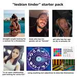 image for "Lesbian tinder" starterpack