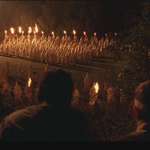 image for In 'O Brother, Where Art Thou?' (2000) Joel Coen says of the extras hired to play Klan members at the rally "we had hired a formation troupe of military guys who march, and a lot of those guys were black and said, ‘This is the freakiest thing!’”