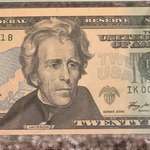 image for My $20 bill with a serial number 1