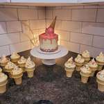 image for My wife was up until 3am making my daughter an "ice cream" birthday cake and cupcake cones.