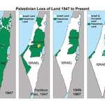 image for Progression of Palestinian land loss since 1947. It isn't just two countries with a border.
