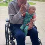 image for My grandpa got to meet his great-grandson for the first time since he was born since last July.