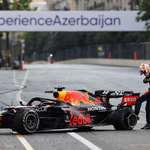image for Max kicking the punctured tyre. Image from BBC website.