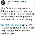 image for AOC says Biden must cancel student debt by executive order