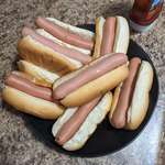 image for My husband like to eat 8 hotdogs for dinner.