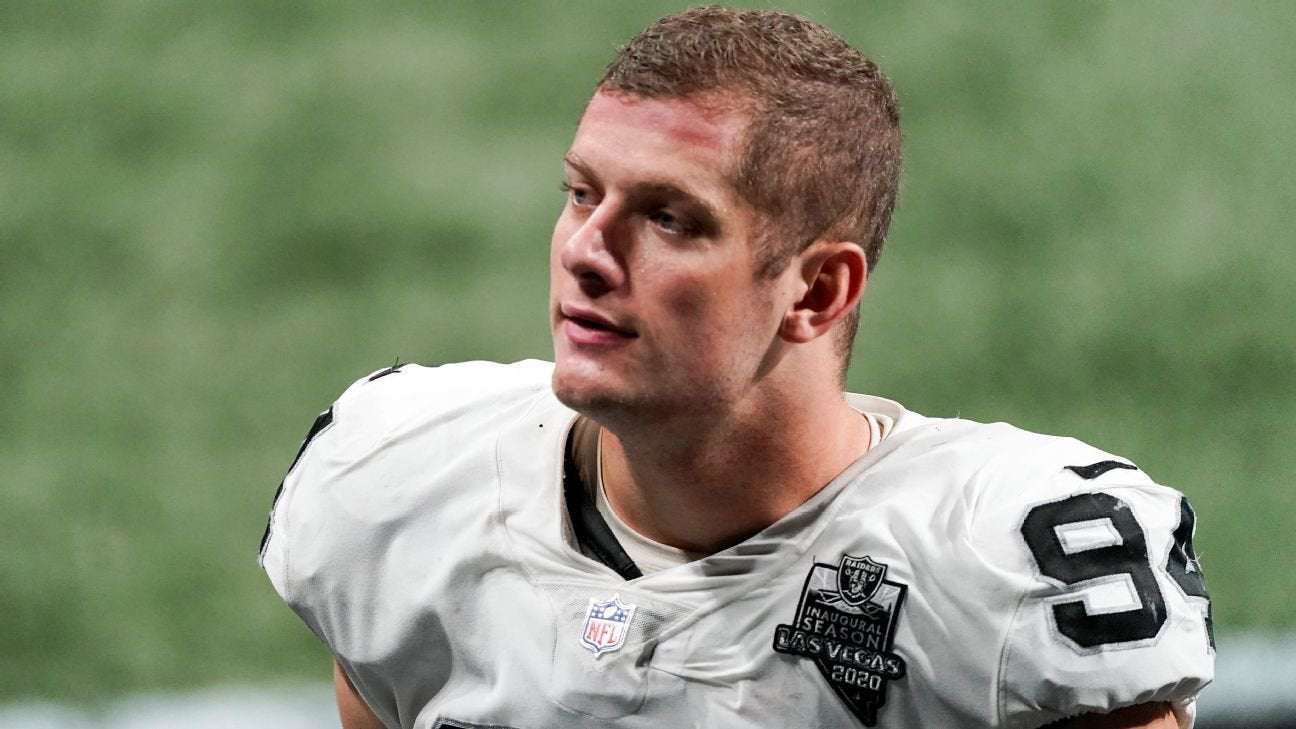 image for Las Vegas Raiders DE Carl Nassib has top-selling NFL jersey at Fanatics in day since announcement