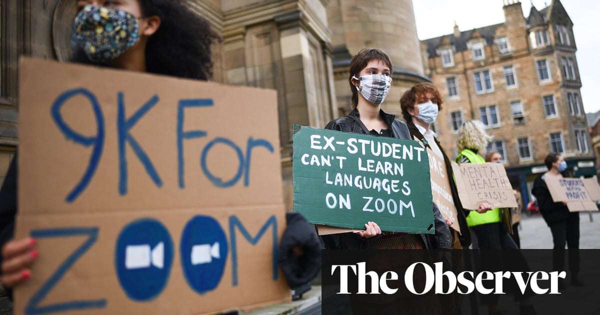 image for UK students want tuition fees refunded as they face third year online