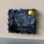image for “Starry Night” by Van Gogh rendered as an artwork with fur