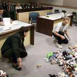 image for (1999) A couple dividing their Beanie Babies as part of their divorce settlement