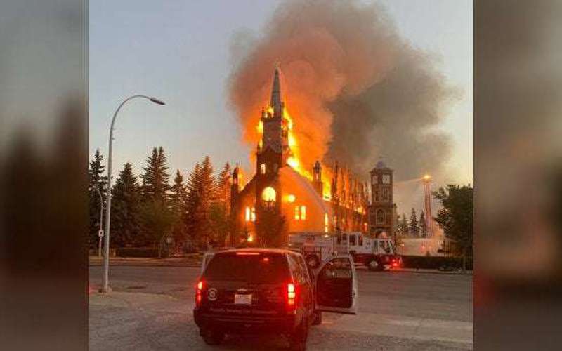 image for Catholic church north of Edmonton destroyed in fire