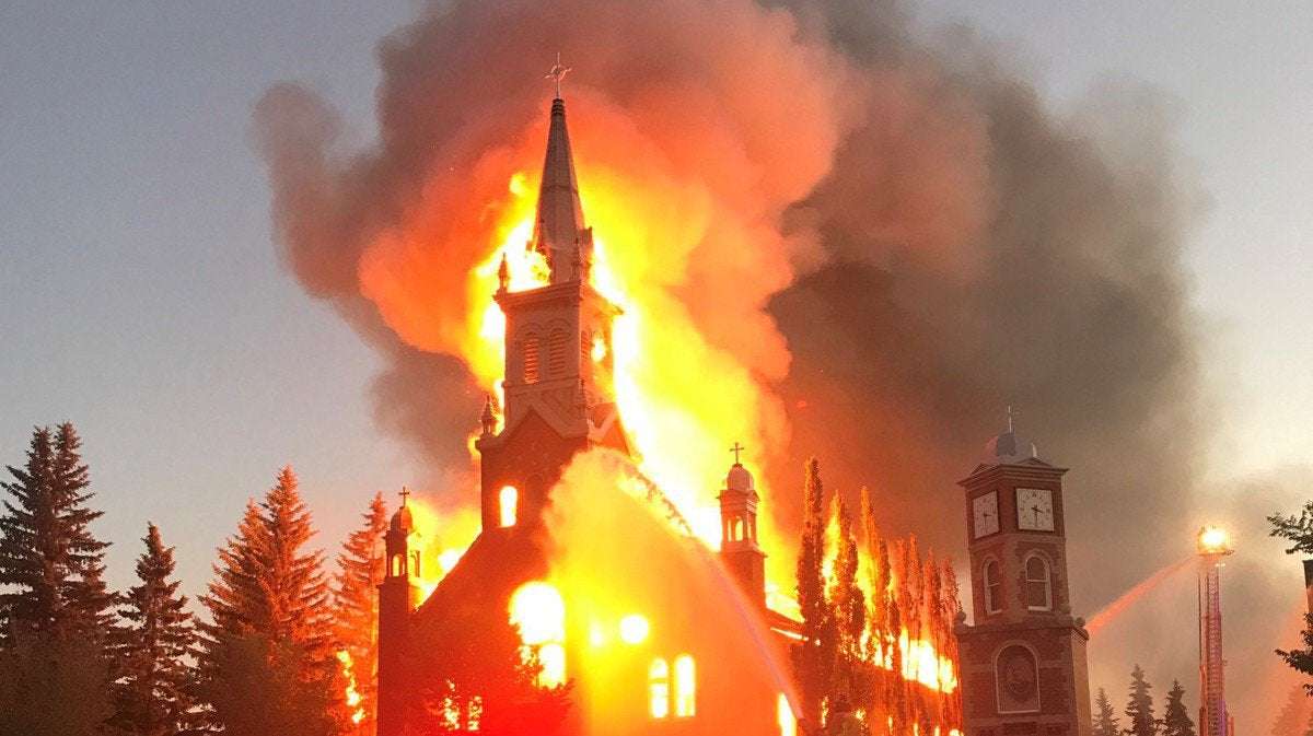 image for More Churches Up in Flames in Canada as Outrage Against Catholic Church Grows