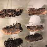 image for 1,800 year old Roman leather sandals on display at Vindolanda fort in Northumberland, England