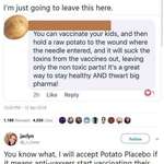 image for Anti-vaxxers using potatoes. Uh huh....