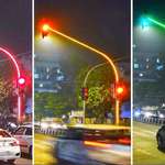 image for Traffic signals with LED lights on the pole itself