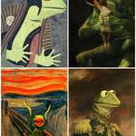 image for I like to photoshop old paintings. Hereâ€™s my Kermit ones